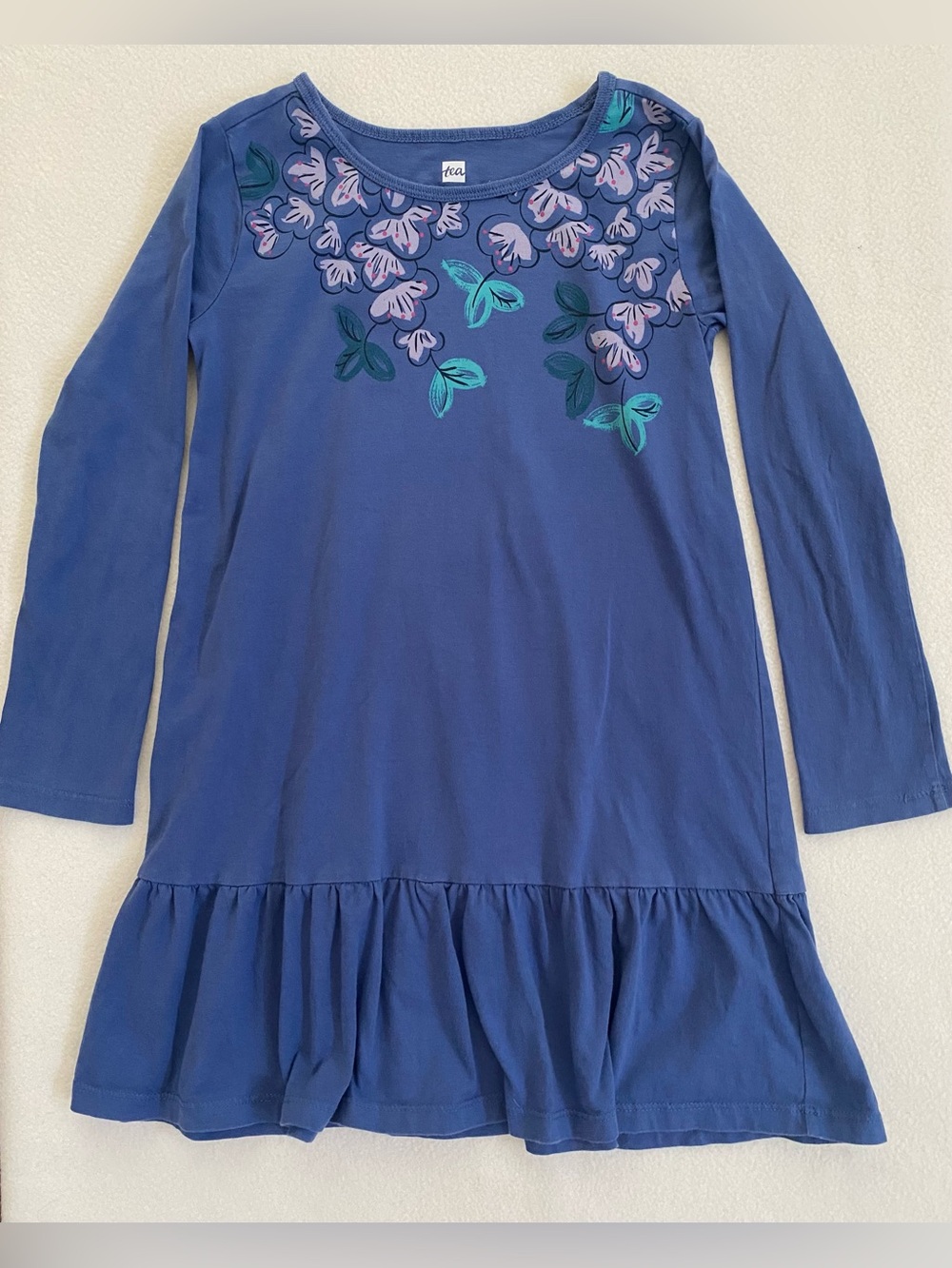 Tea Collection Girls Blue Long Sleeve Dress 6